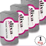 Diva Pamuk Makrome 2107 Açık Gri ( 4 lü Paket)
