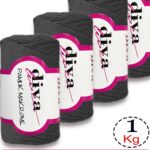 Diva Pamuk Makrome 2108 Antrasit ( 4 lü Paket)