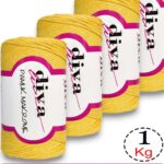 Diva Pamuk Makrome 2123 Sarı ( 4 lü Paket)