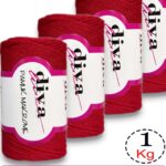 Diva Pamuk Makrome 2126 Kırmızı ( 4 lü Paket)