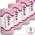 Diva Pamuk Makrome 2130 Toz Pembe ( 4 lü Paket)