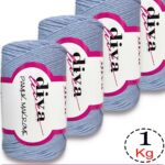 Diva Pamuk Makrome 214 Bebe Mavi ( 4 lü Paket)