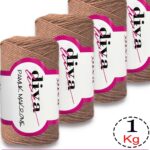 Diva Pamuk Makrome 222 Koyu Sütlü Kahve ( 4 lü Paket)