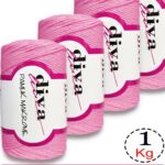 Diva Pamuk Makrome 229 Pembe ( 4 lü Paket)