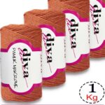 Diva Pamuk Makrome 979 Portakal ( 4 lü Paket)