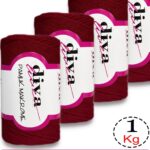 Diva Pamuk Makrome 999 Bordo ( 4 lü Paket)