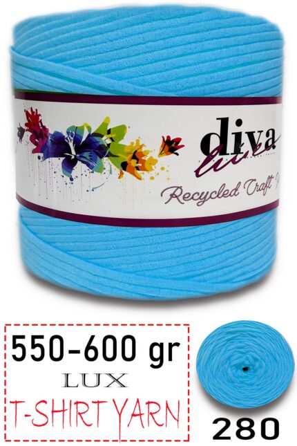 550-600 Gram Lüks Penye Kumaş İplik - T Shirt Yarn - Fabric 280 Turkuaz (6 lı Paket)