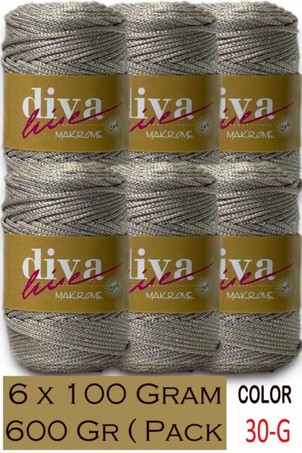 Diva Makrome İpi Simli 30G ( 6 lı Paket )