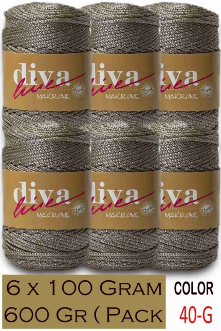 Diva Makrome İpi Simli 40G ( 6 lı Paket )