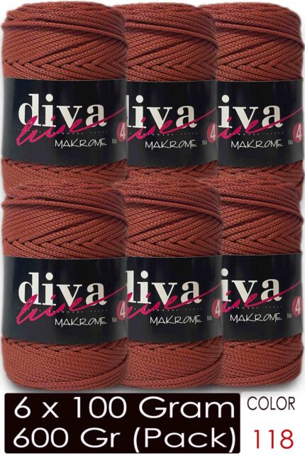 Diva Makrome İpi Kalın (No:4) 118 Taba ( 6 lı Paket )