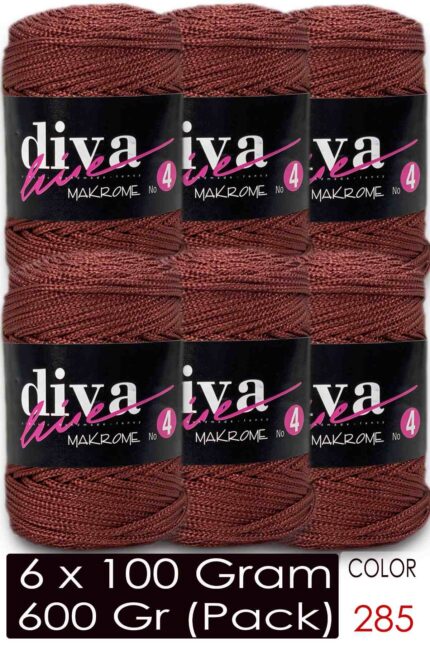 Diva Makrome İpi Kalın (No:4) 285 Tarçın ( 6 lı Paket )