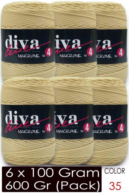 Diva Makrome İpi Kalın (No:4) 35 Nohut ( 6 lı Paket )