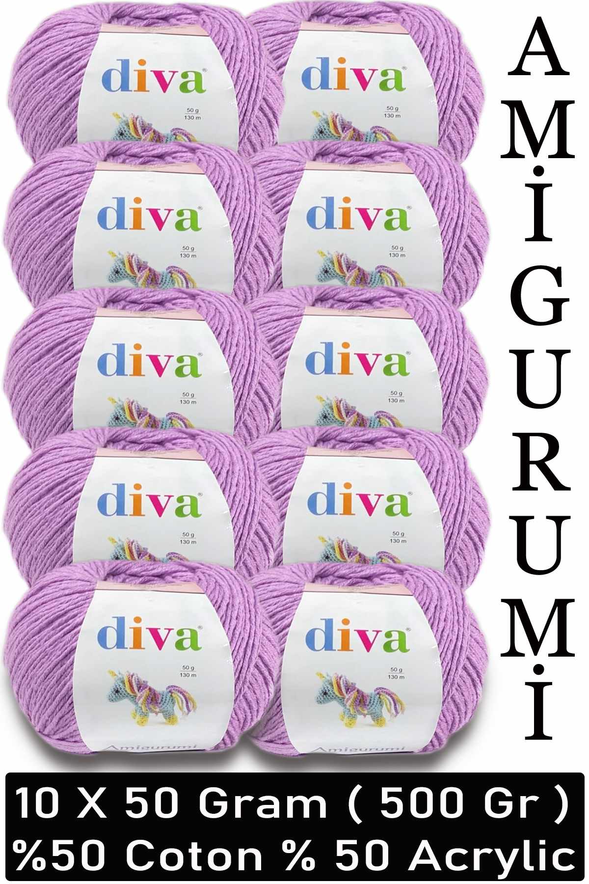 Divagurumi 188 Mor ( 10 lu Paket ) - Görsel 1
