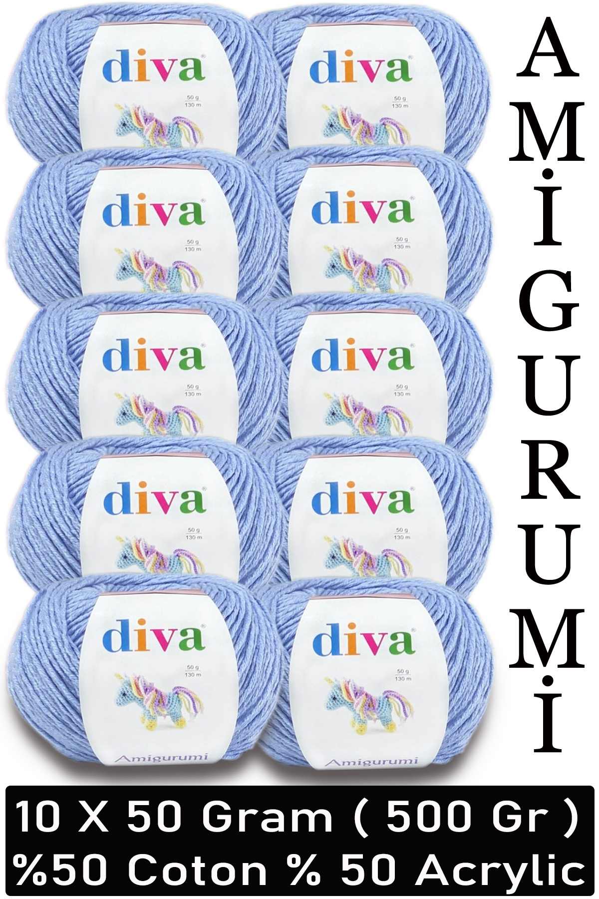 Divagurumi 214 Bebe Mavi ( 10 lu Paket ) - Görsel 1
