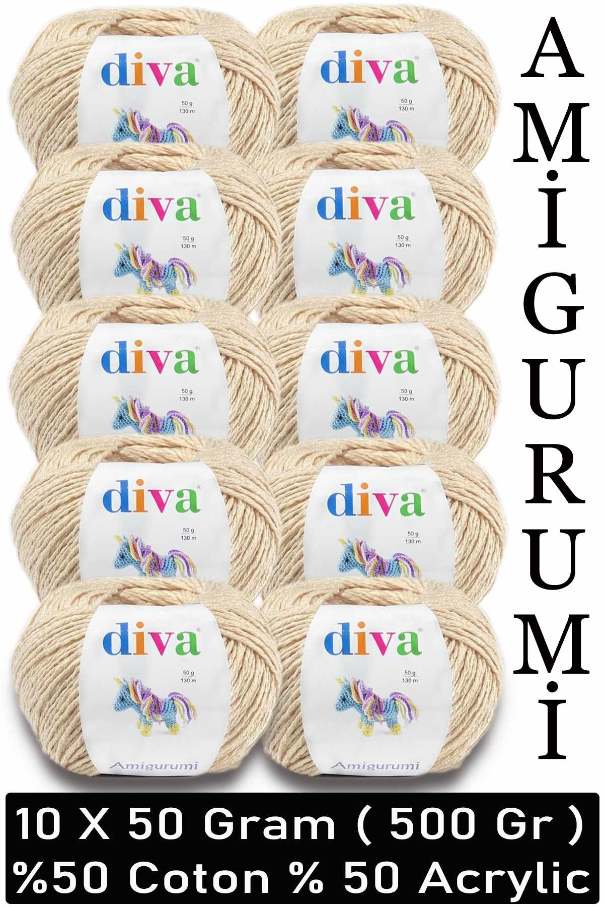 Divagurumi 2305 Bej ( 10 lu Paket ) - Görsel 1