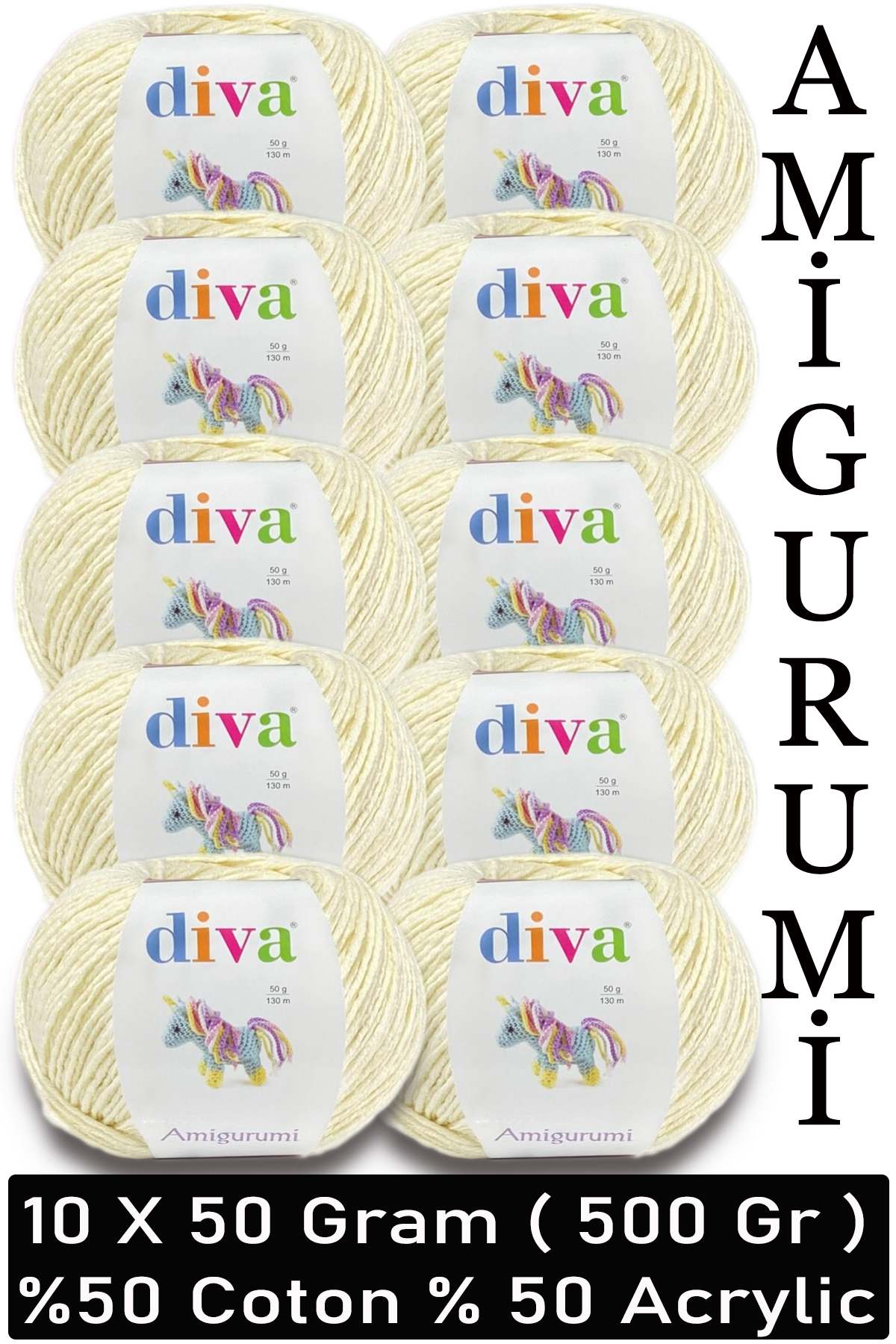 Divagurumi 288 Krem ( 10 lu Paket ) - Görsel 1