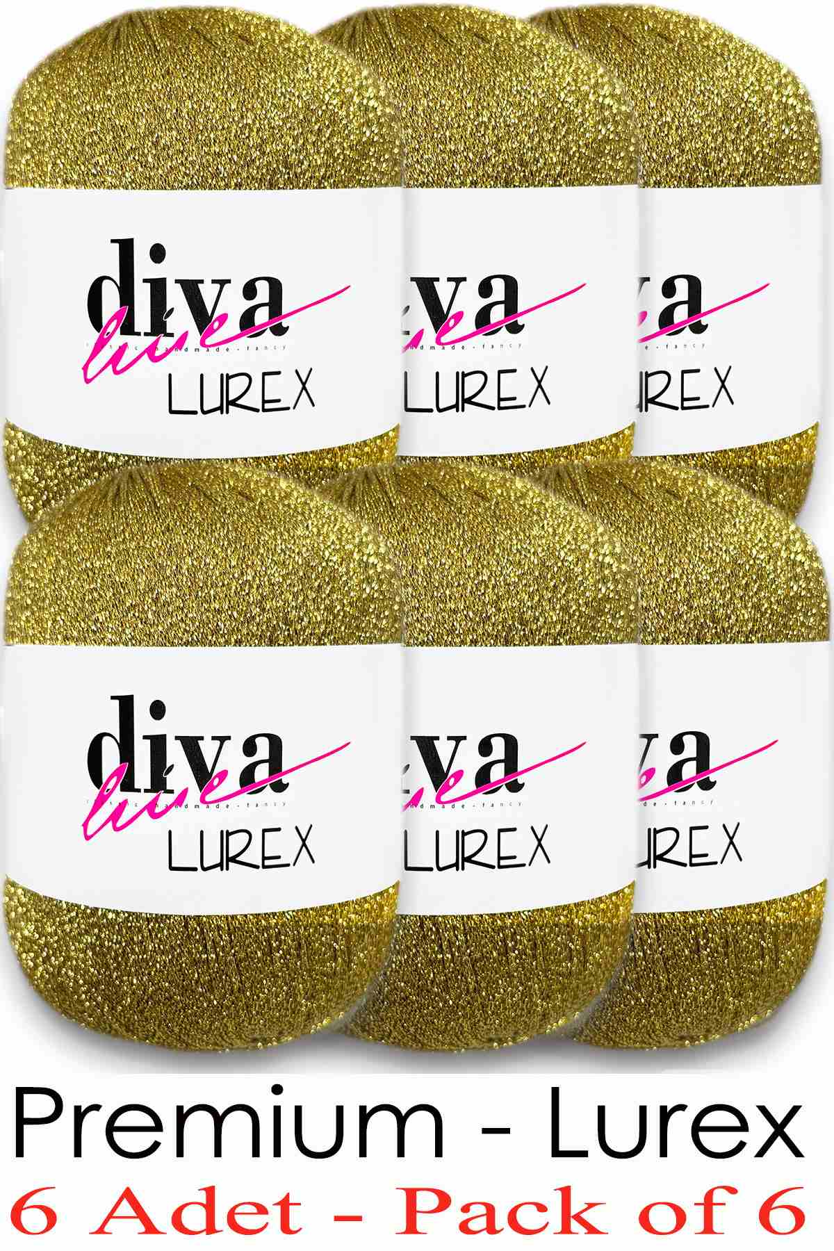 Diva Lurex 01 Gold ( 6 lı Paket ) - Görsel 1
