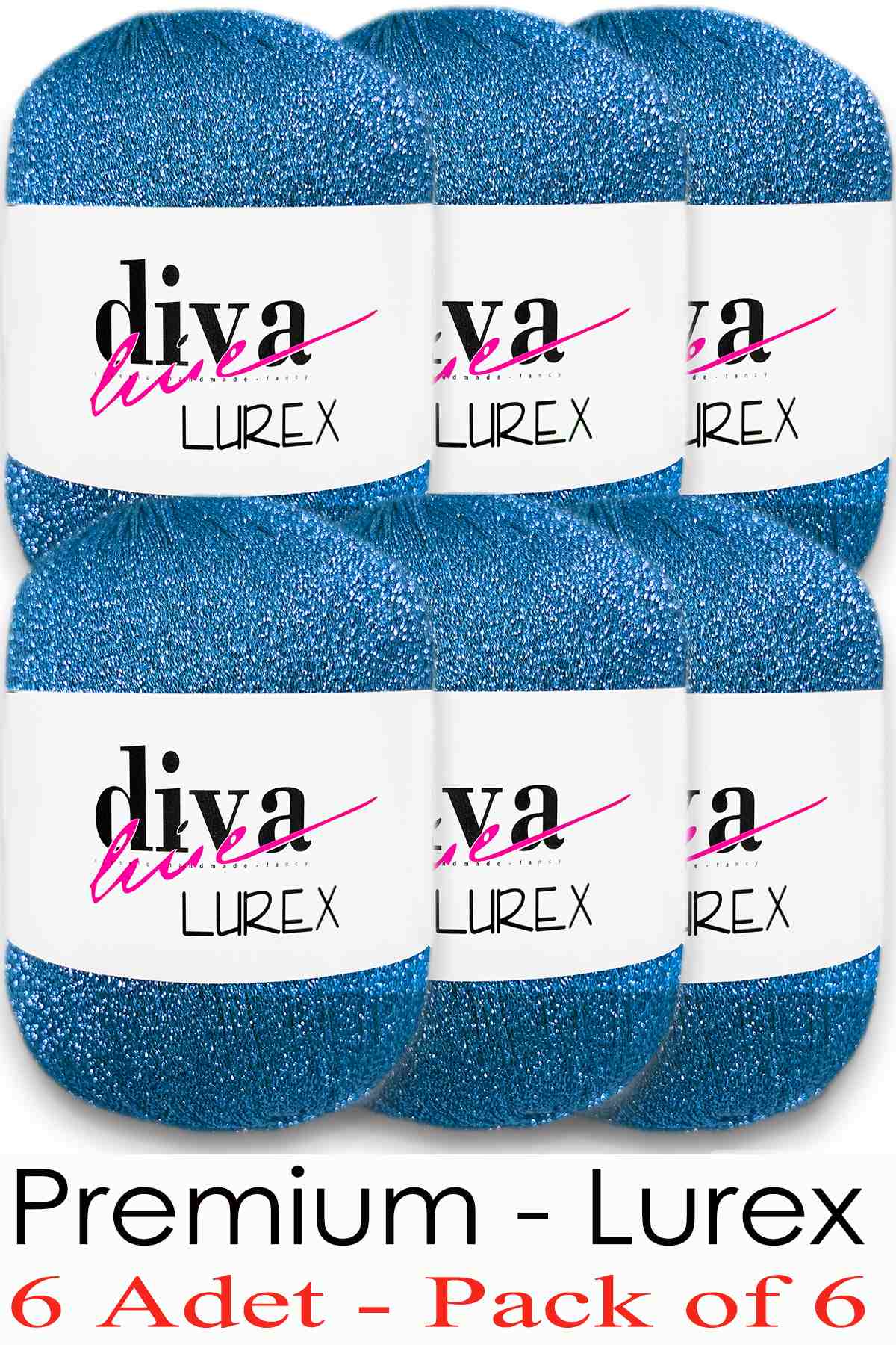 Diva Lurex 03 Turkuaz ( 6 lı Paket ) - Görsel 1