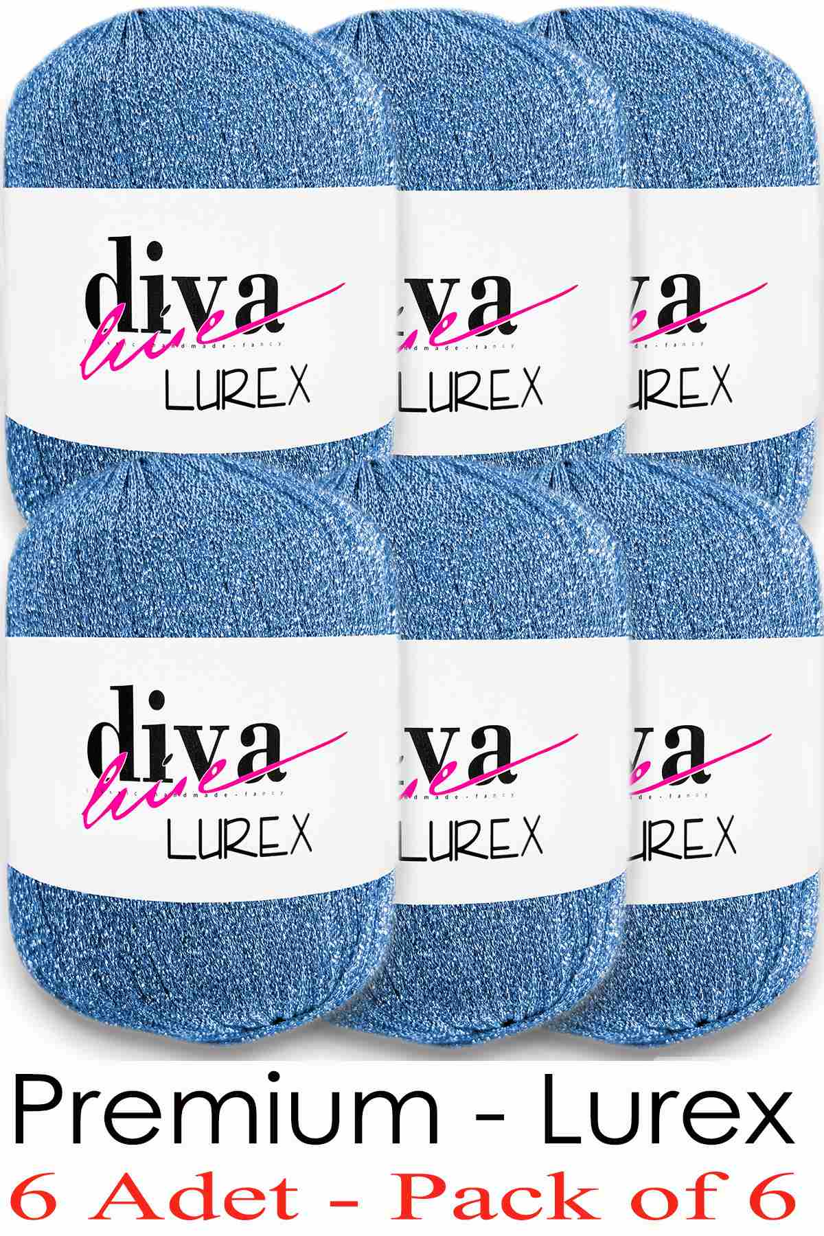 Diva Lurex 05 Bebe Mavi ( 6 lı Paket ) - Görsel 1