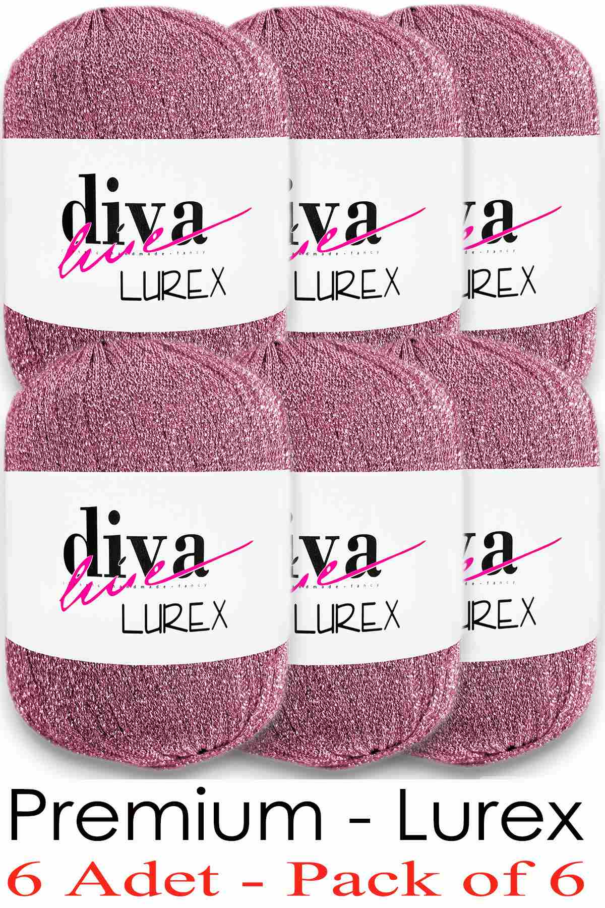 Diva Lurex 07 Gül ( 6 lı Paket ) - Görsel 1