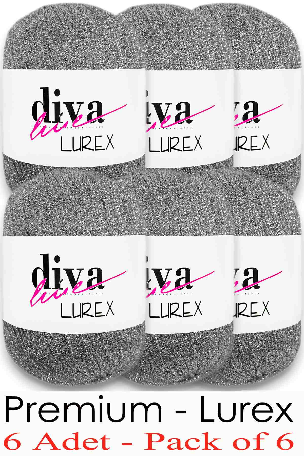 Diva Lurex 09 Gümüş ( 6 lı Paket ) - Görsel 1
