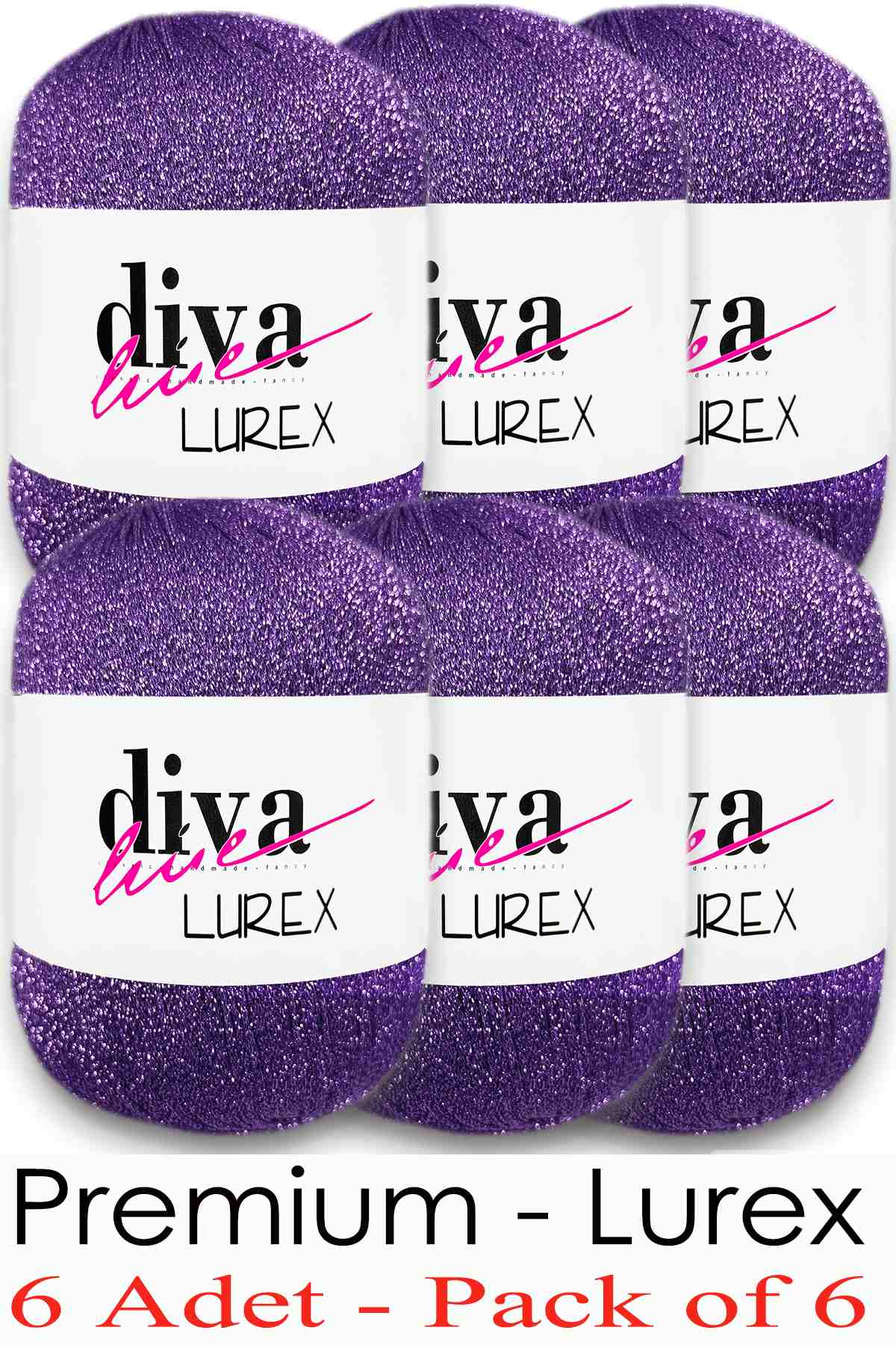 Diva Lurex 12 Mor ( 6 lı Paket ) - Görsel 1