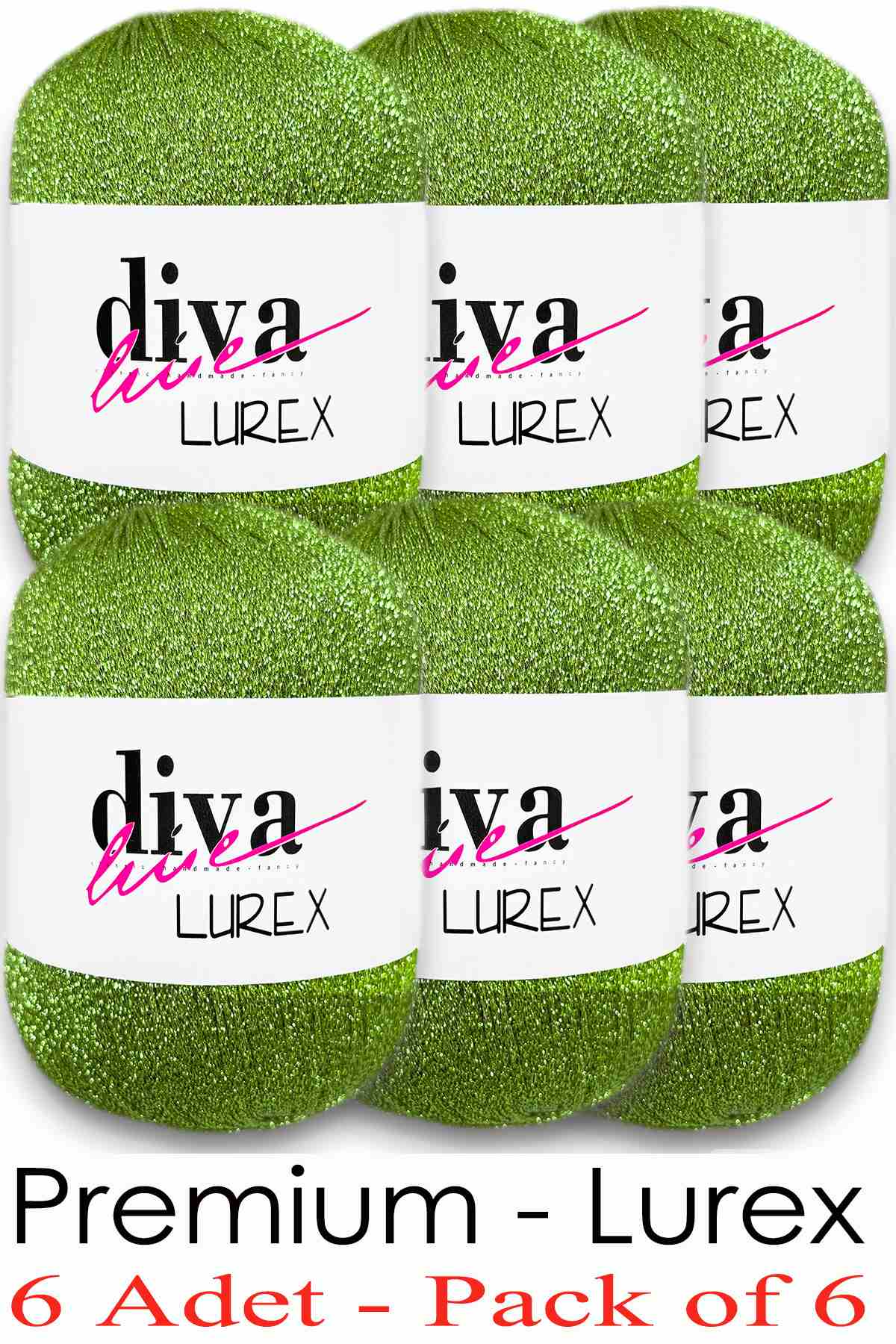 Diva Lurex 14 Fıstık Yeşili ( 6 lı Paket ) - Görsel 1