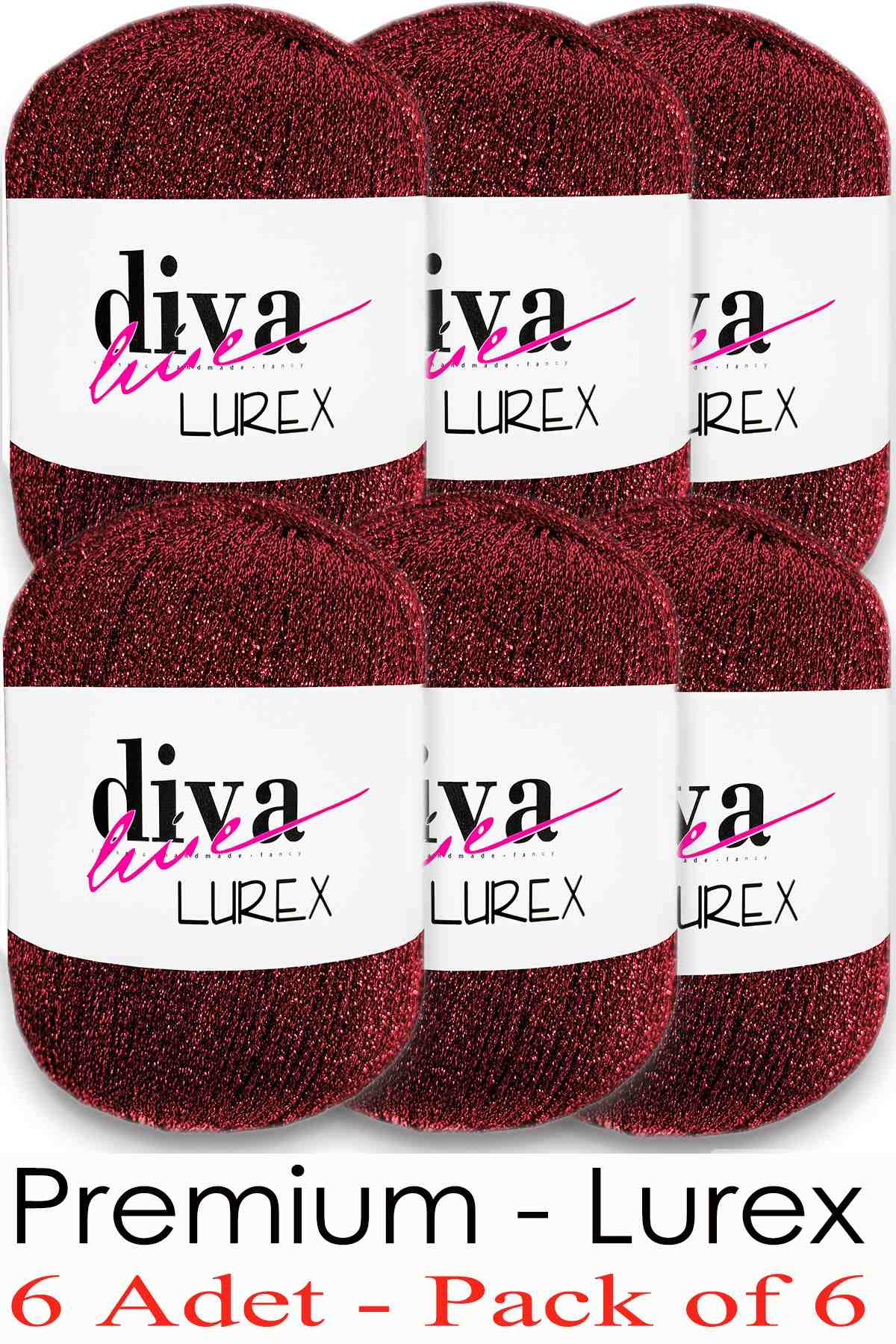 Diva Lurex 16 Kırmızı ( 6 lı Paket ) - Görsel 1