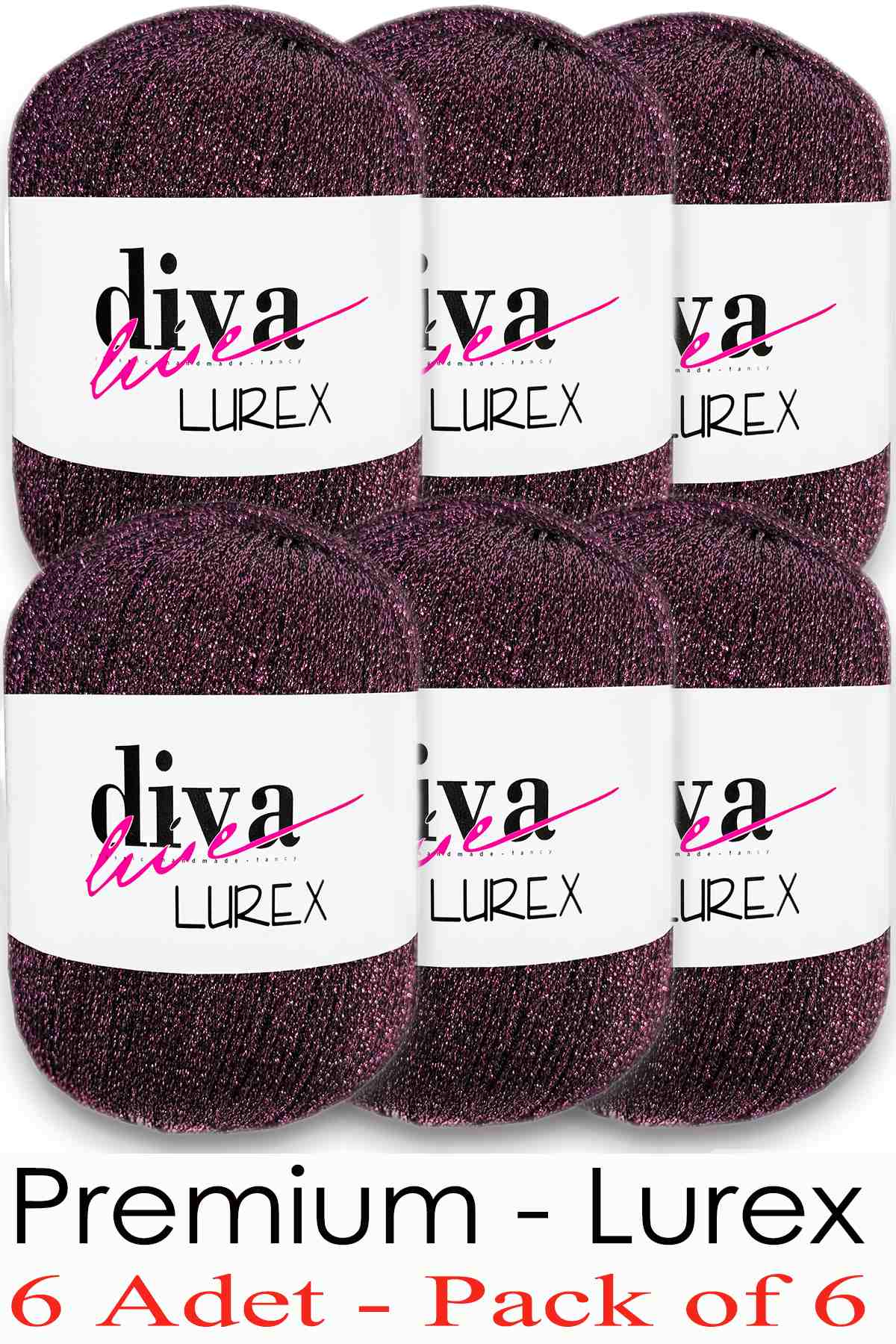 Diva Lurex 19 Patlıcan ( 6 lı Paket ) - Görsel 1