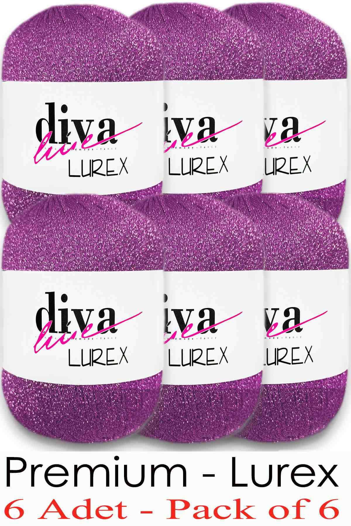 Diva Lurex 21 Pembe ( 6 lı Paket ) - Görsel 1