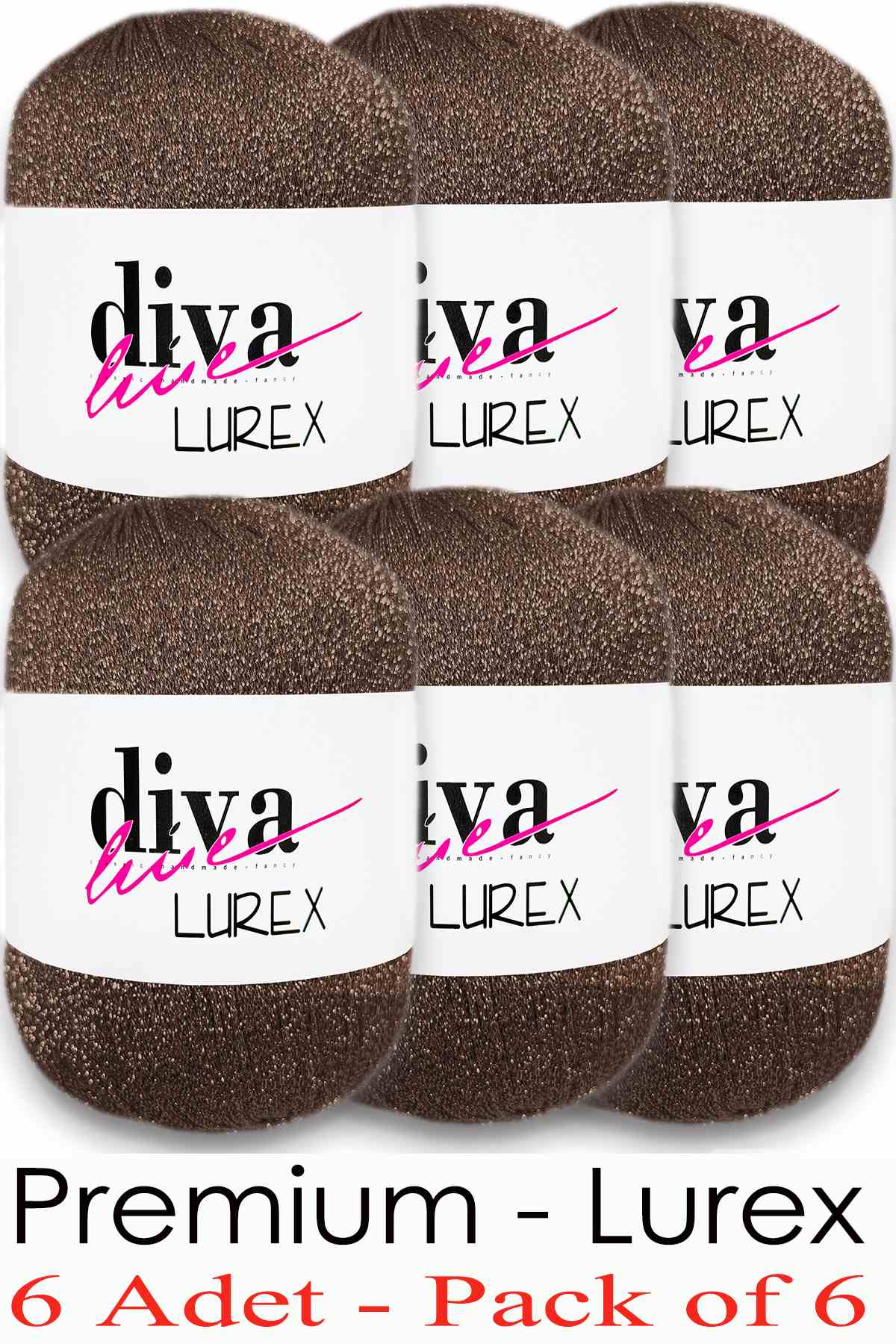 Diva Lurex 24 Kahverengi ( 6 lı Paket ) - Görsel 1