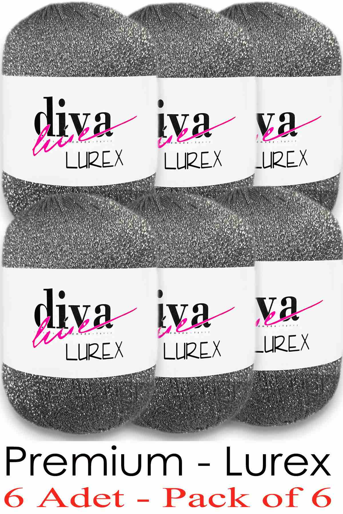 Diva Lurex 27 Orta Gri ( 6 lı Paket ) - Görsel 1