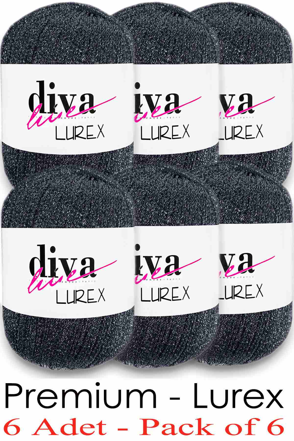 Diva Lurex 28 Antrasit ( 6 lı Paket ) - Görsel 1