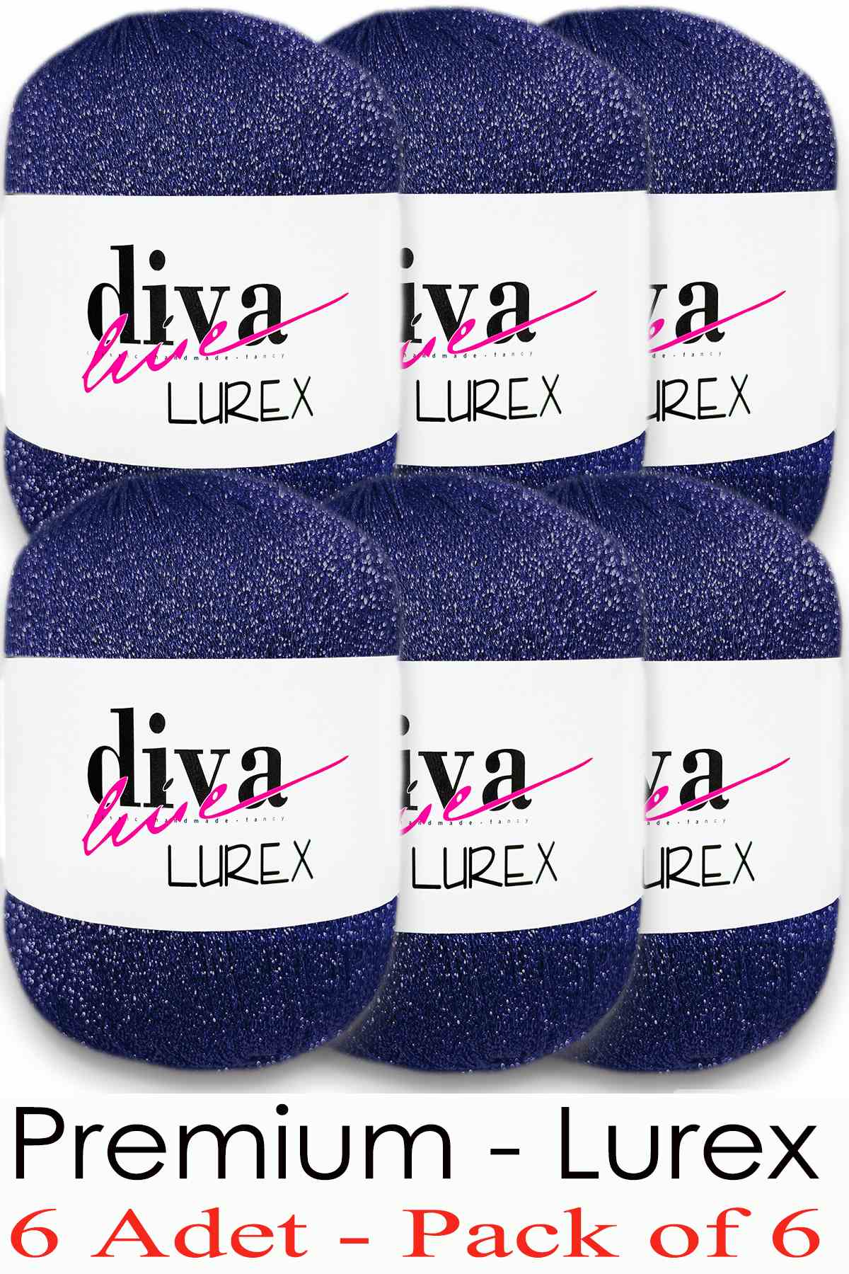Diva Lurex 30 Lacivert ( 6 lı Paket ) - Görsel 1