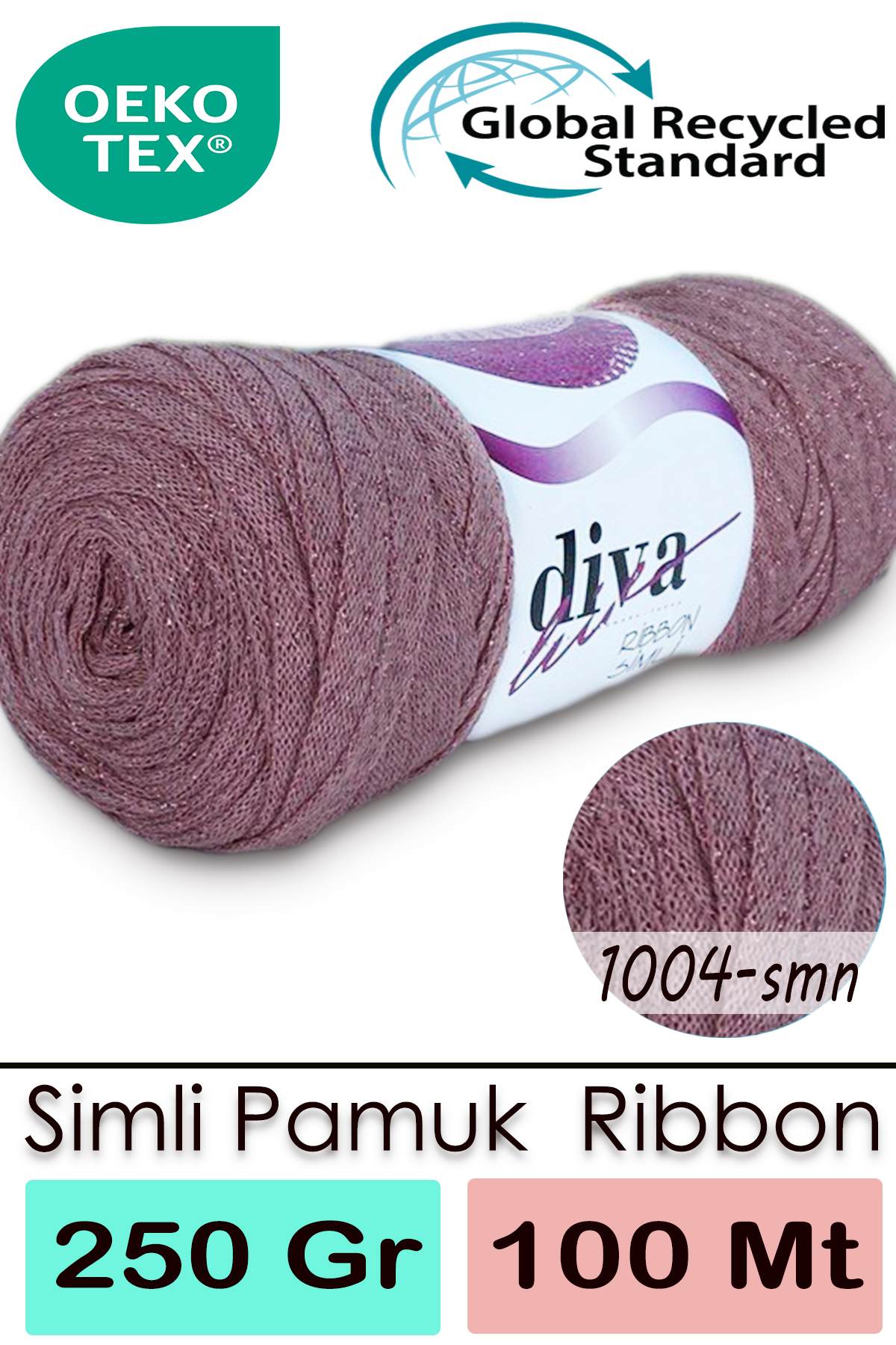Diva Ribbon Simli 1004SMN Açık Somon ( 4 lü Paket ) - Görsel 1