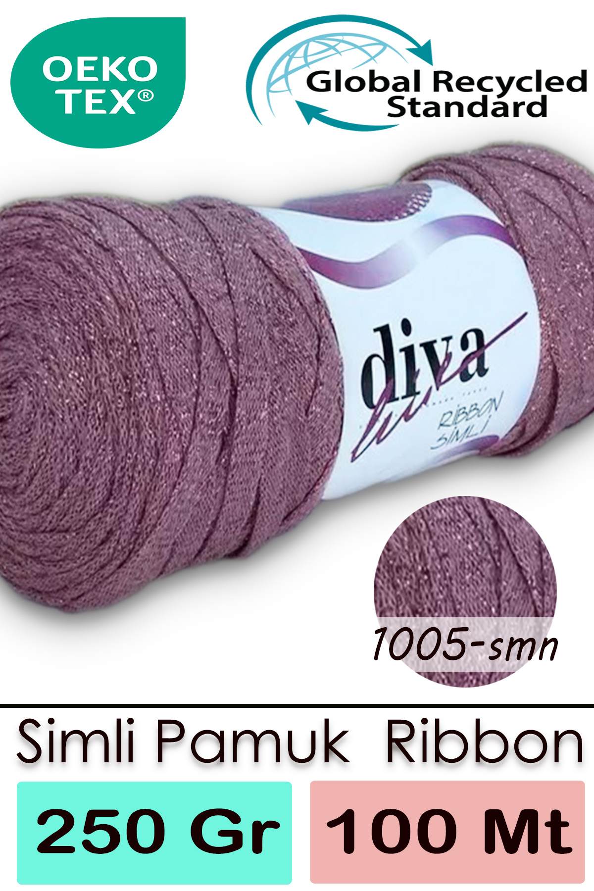 Diva Ribbon Simli 1005SMN Somon ( 4 lü Paket ) - Görsel 1