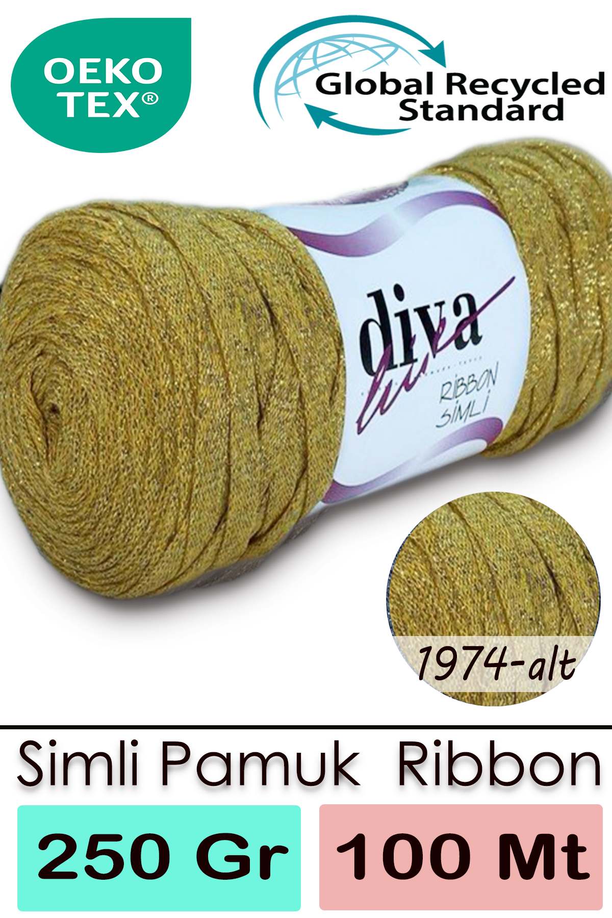 Diva Ribbon Simli 1974ALT Hardal ( 4 lü Paket ) - Görsel 1