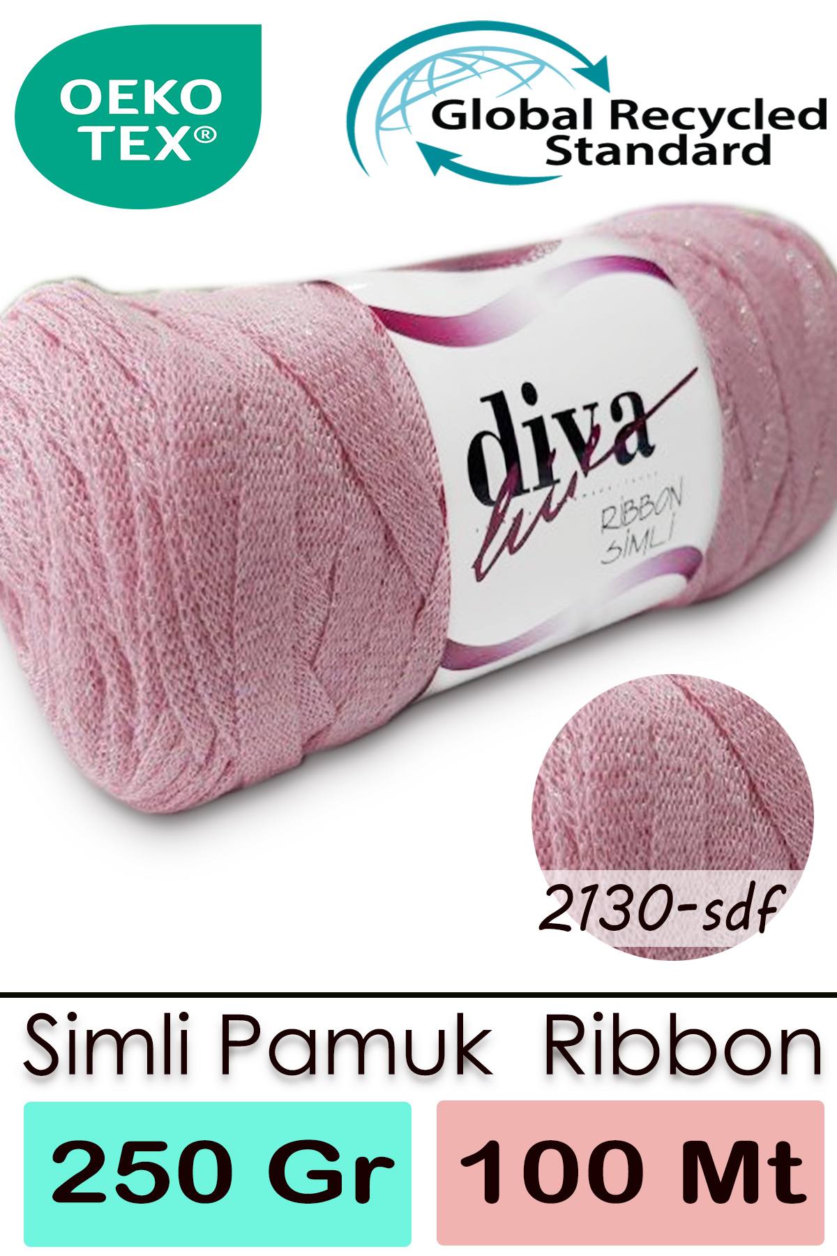 Diva Ribbon Simli 2130SDF Pudra Pembe ( 4 lü Paket ) - Görsel 1