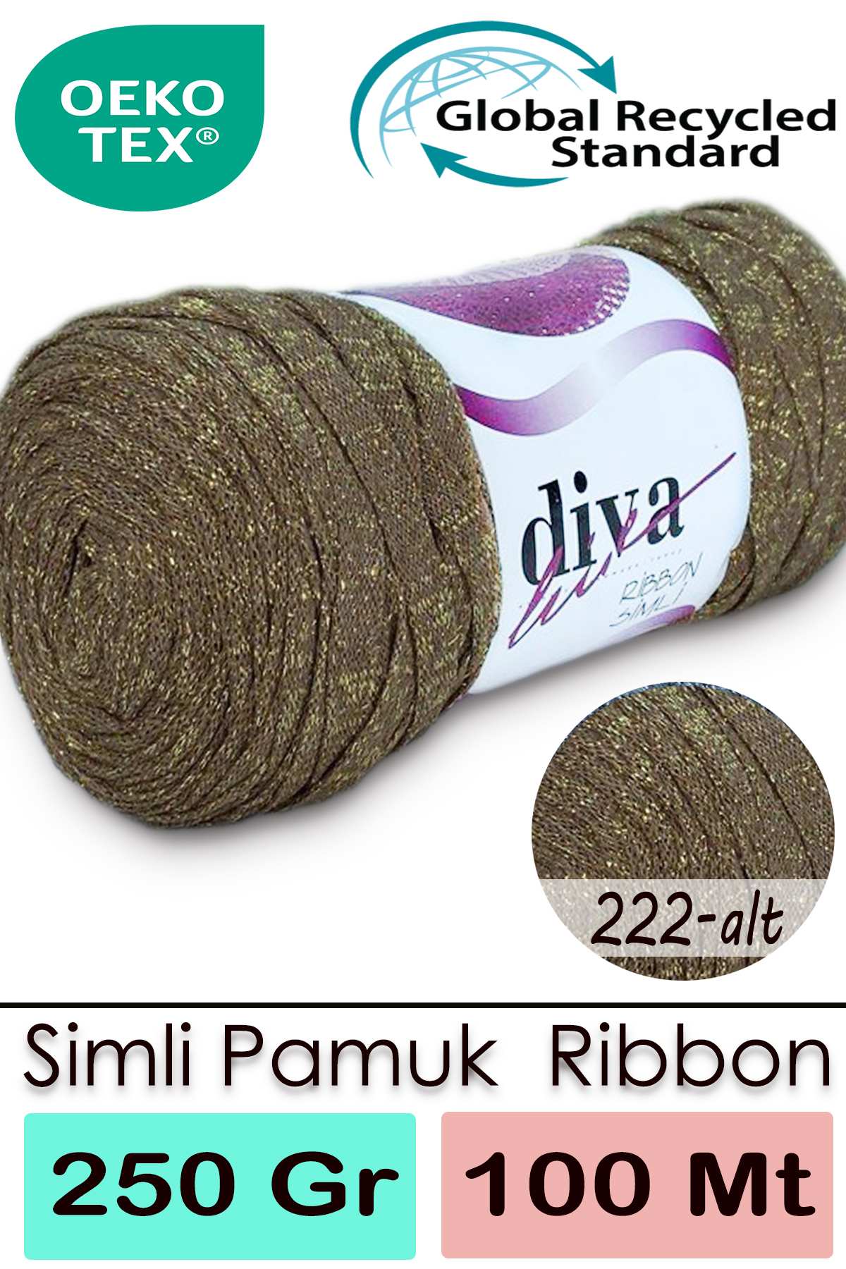 Diva Ribbon Simli 222ALT Sütlü Kahve ( 4 lü Paket ) - Görsel 1