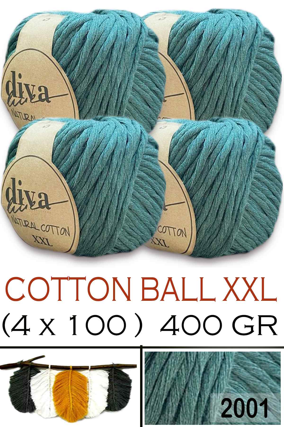 Diva Natural Cotton XXL 2001 Mentol Yeşil (4 lü Paket) - Görsel 1