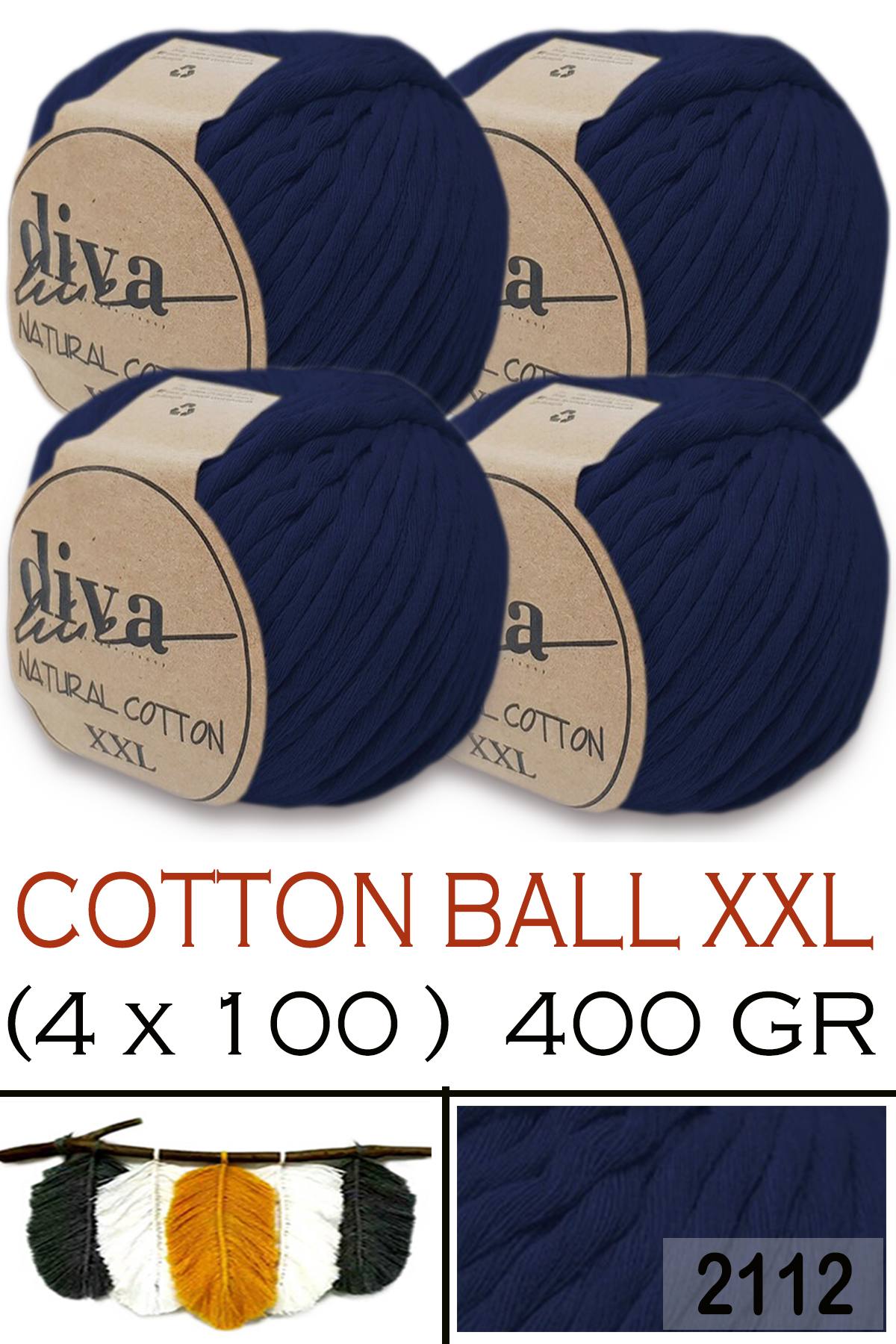Diva Natural Cotton XXL 2112 Lacivert (4 lü Paket) - Görsel 1