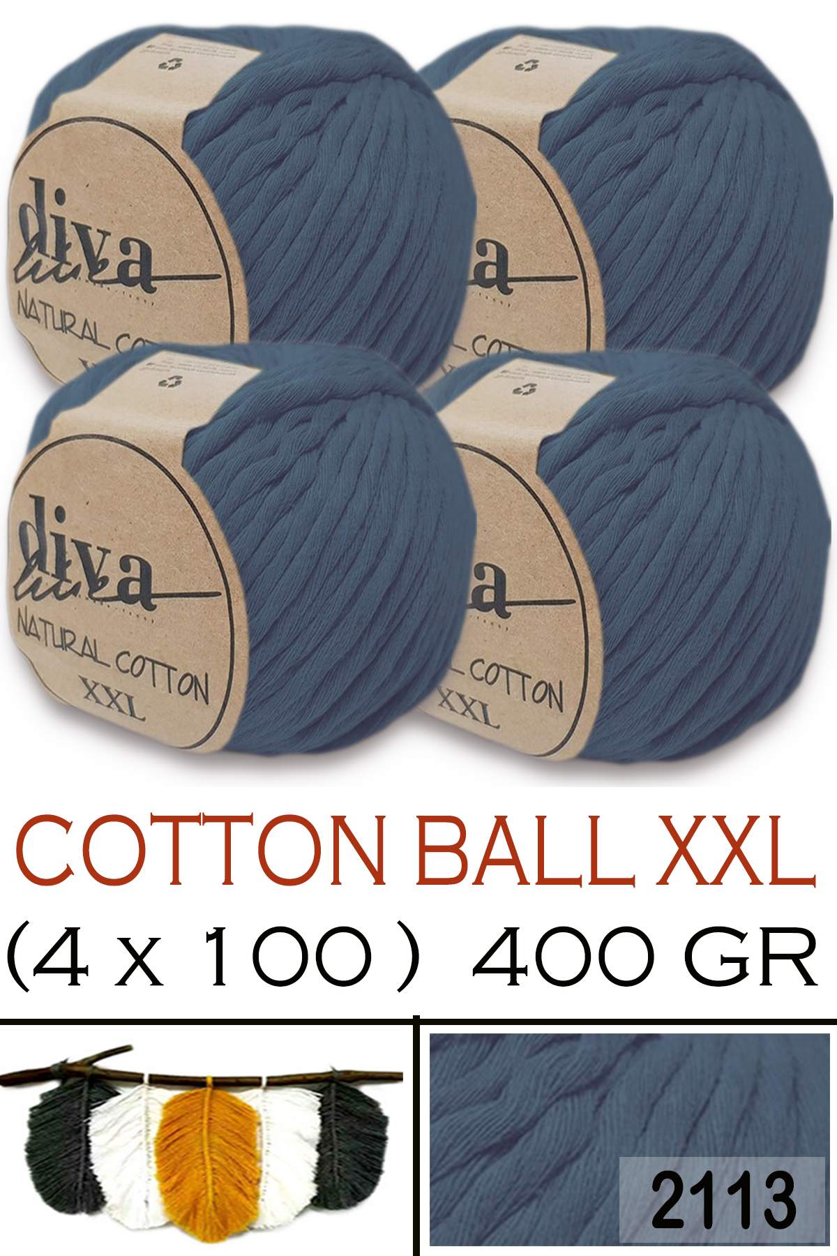 Diva Natural Cotton XXL 2113 Jeans (4 lü Paket) - Görsel 1