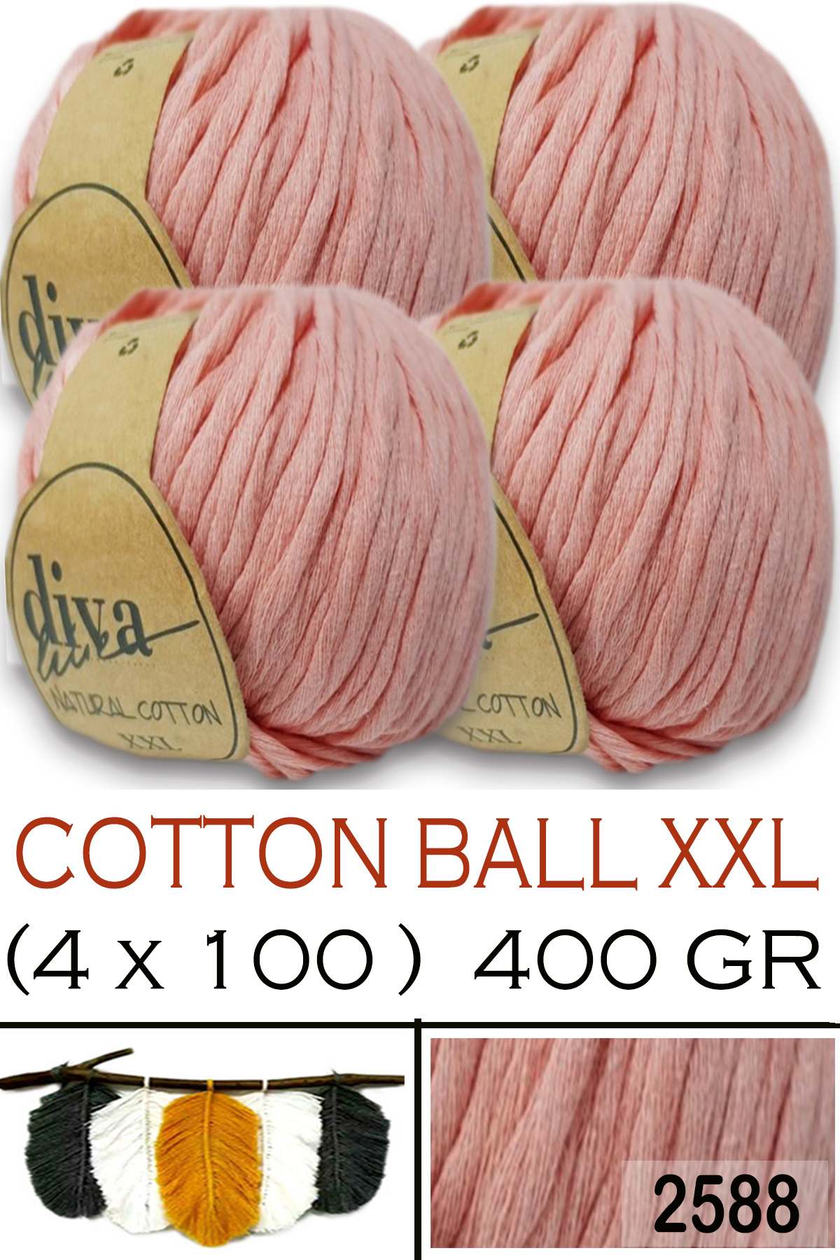 Diva Natural Cotton XXL 2588 Yavruağzı (4 lü Paket) - Görsel 1