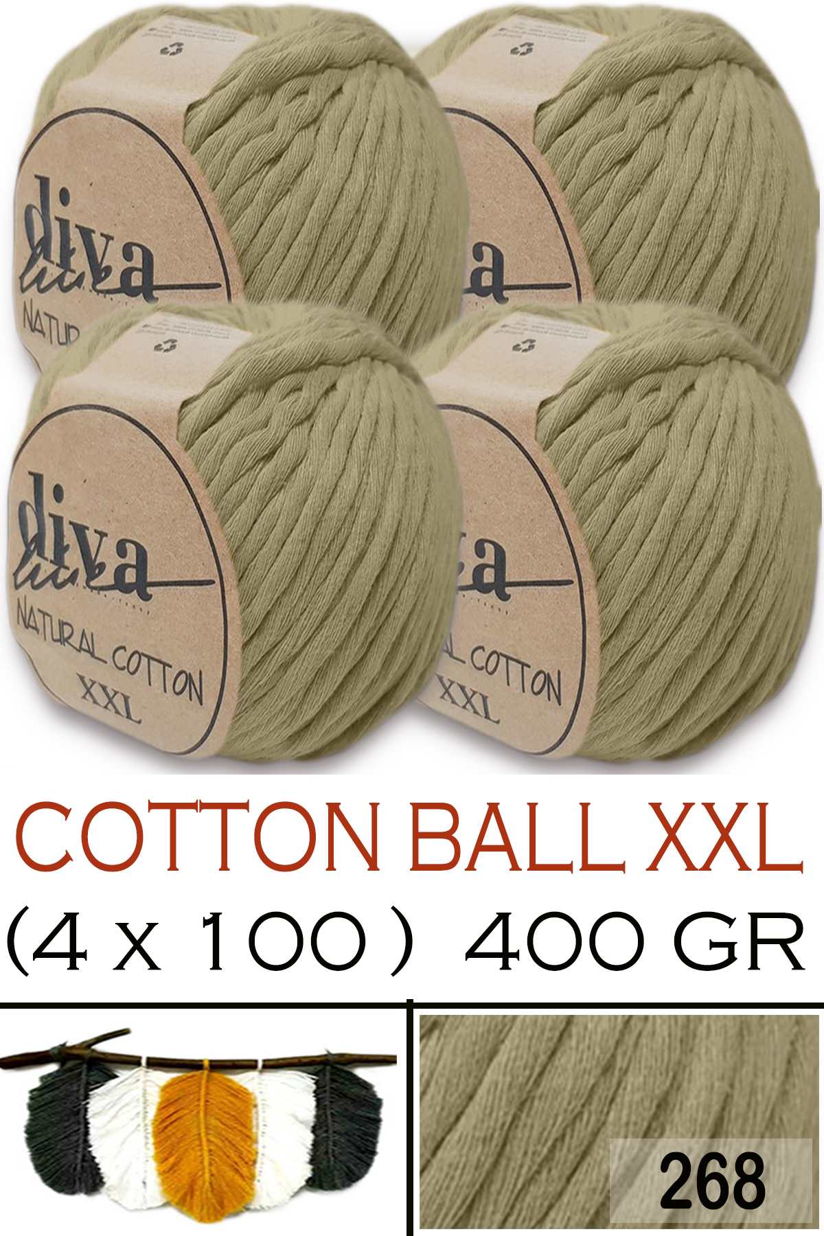 Diva Natural Cotton XXL 268 (4 lü Paket) - Görsel 1