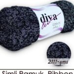 Diva Ribbon Simli 2111GMS Siyah-Gümüş ( 4 lü Paket )