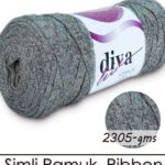 Diva Ribbon Simli 2305GMS Bej-Gümüş ( 4 lü Paket )